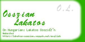 osszian lakatos business card